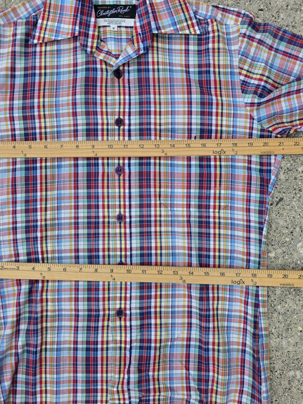 Vintage Christopher Rand Plaid Button Up Shirt Medium - Picture 6 of 10